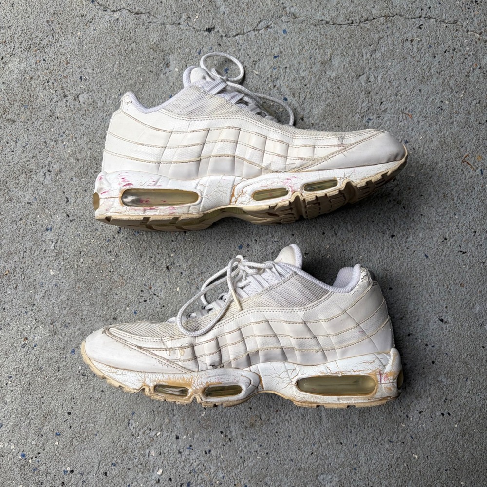 Nike Air Max 95 Triple White 2011 Mens 10 609048-110 Vintage Sneakers
